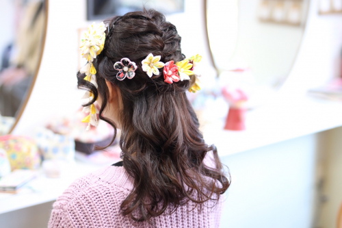 卒業式ハーフアップアレンジ 沼津市 しもやま美容室